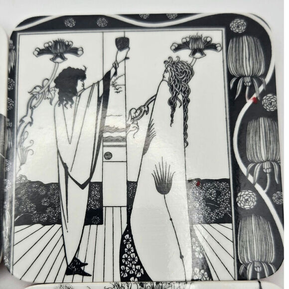 Aubrey Vincent Beardsley Art Prints on Coaster Pre-owned Total 12 - Picture 3 of 10